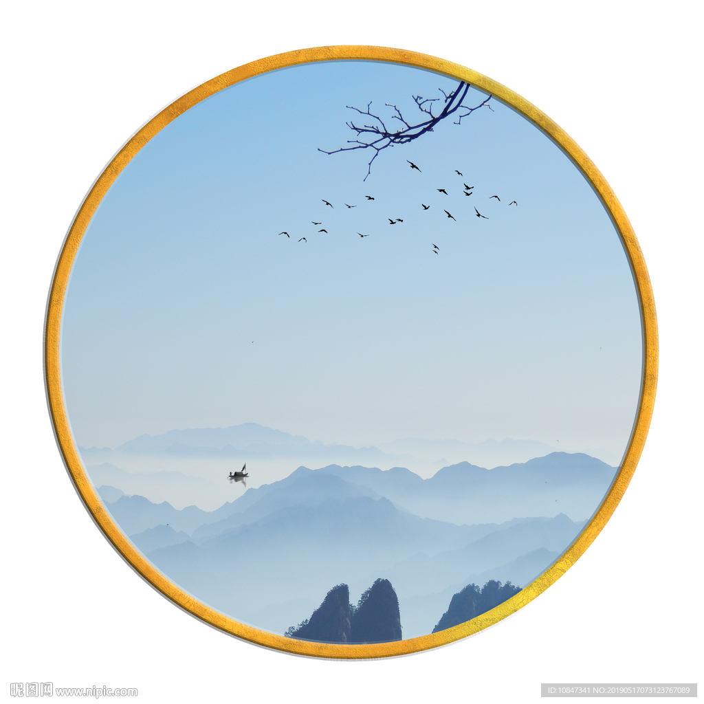 中国风   抽象山水画 大厅装