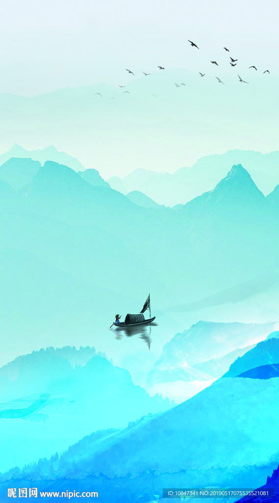中国风   抽象山水画 大厅装