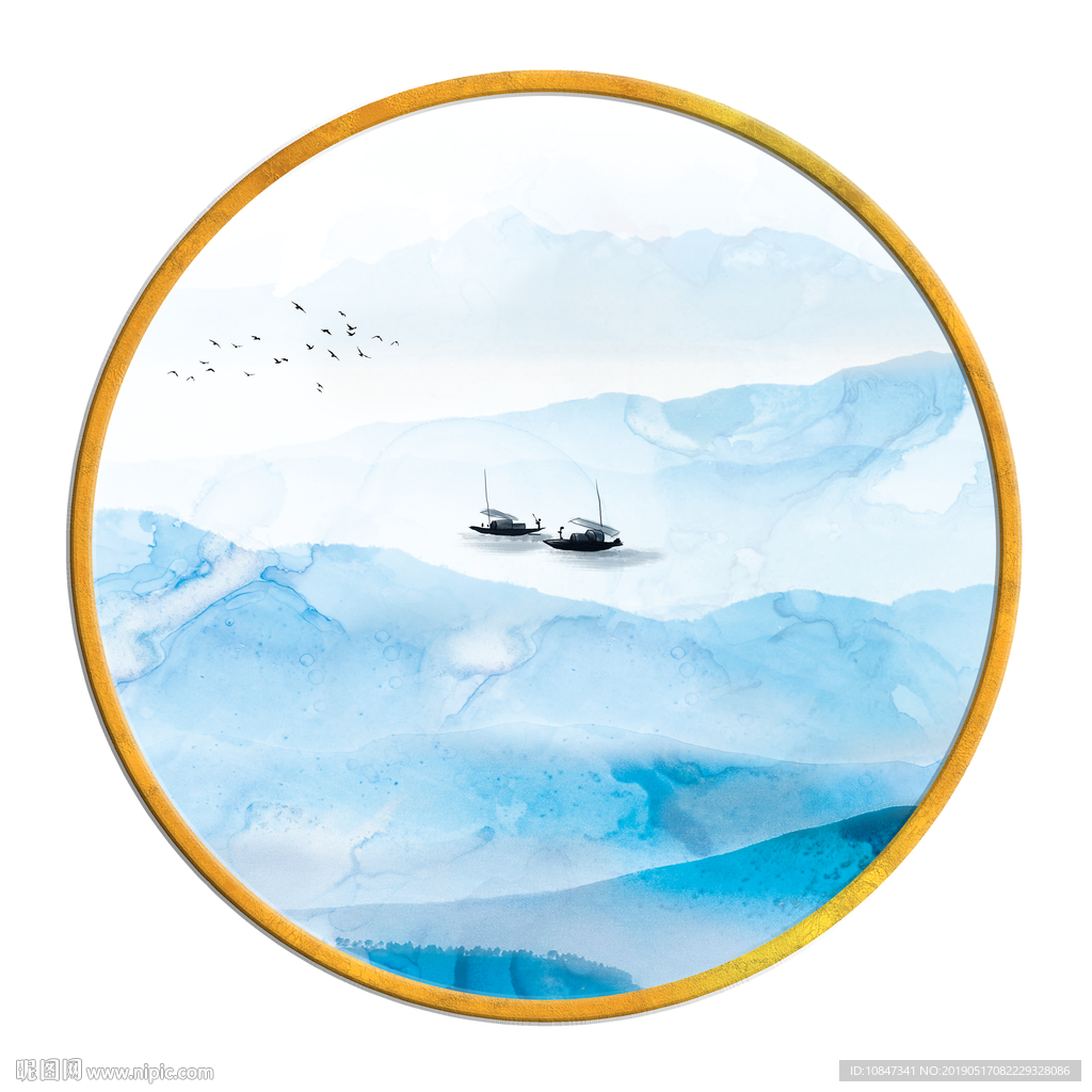 中国风   抽象山水画 大厅装
