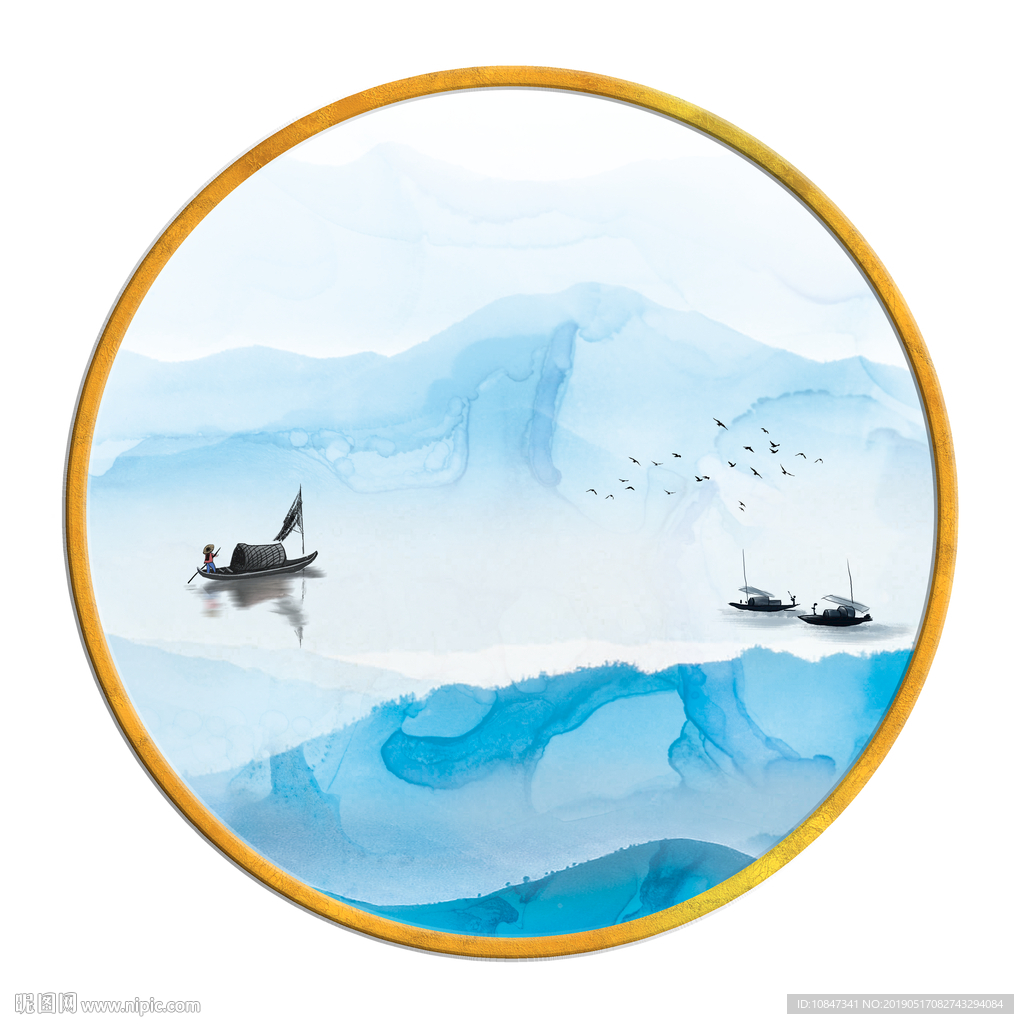 中国风   抽象山水画 大厅装
