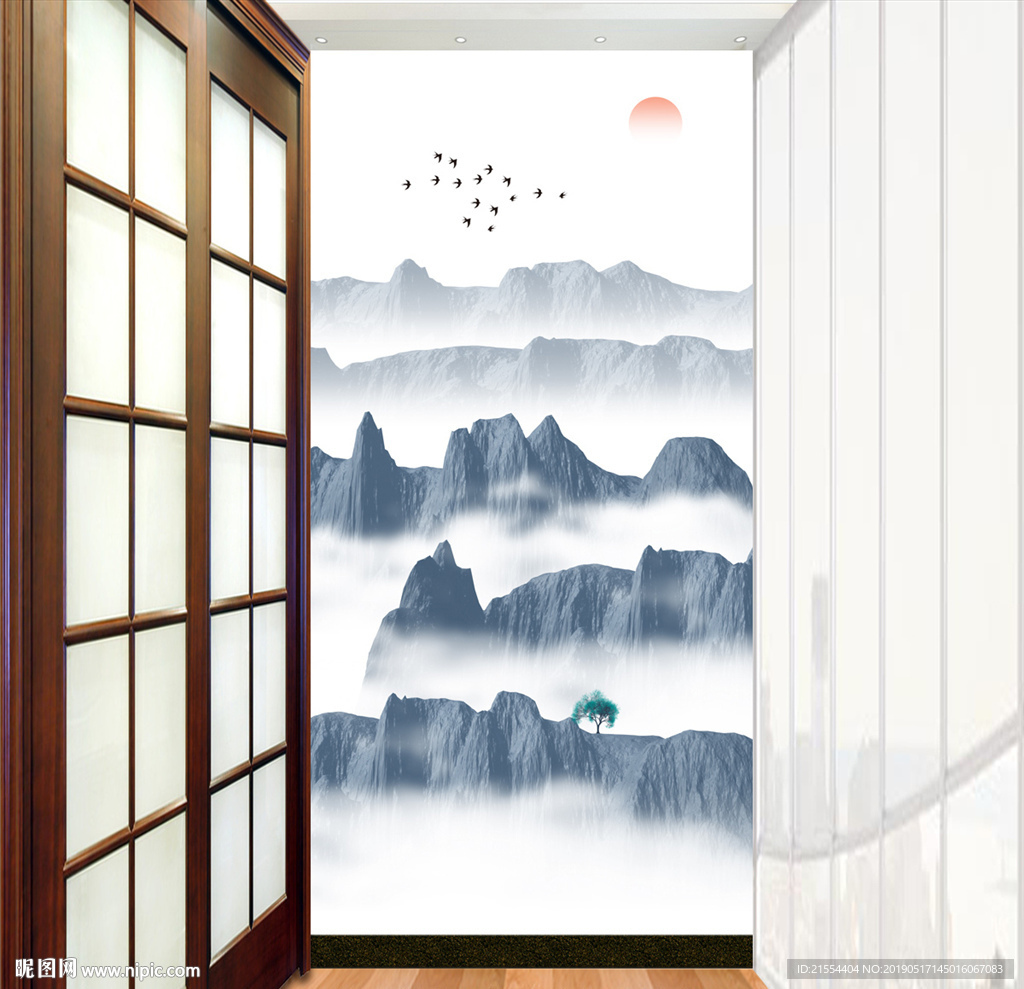 玄关水墨山水