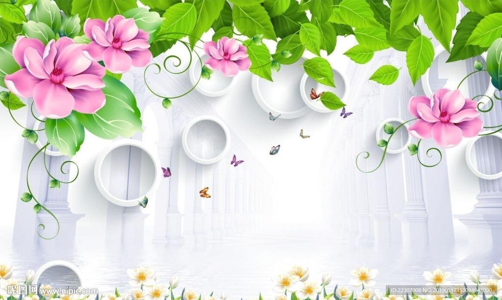 梦幻花朵图