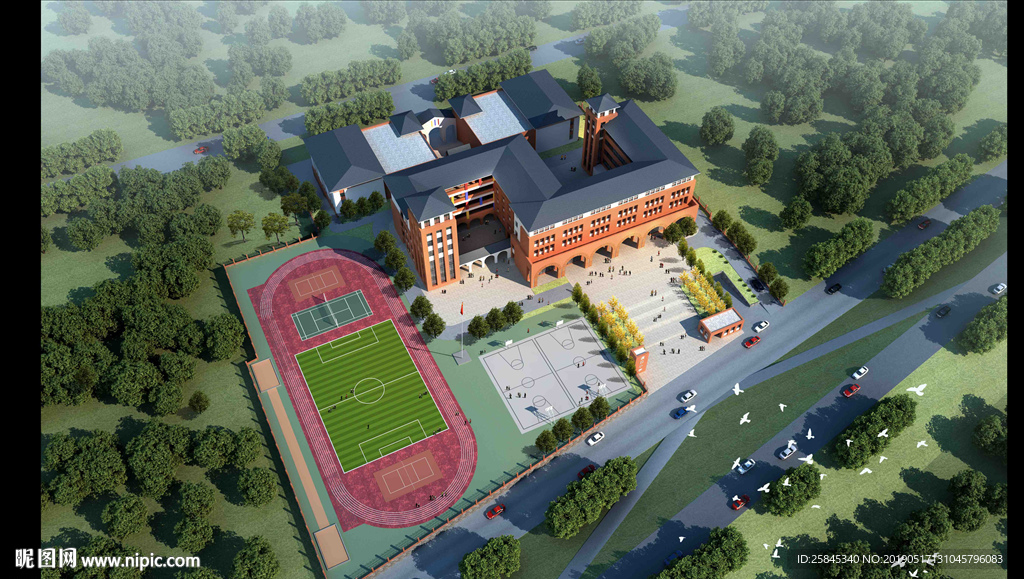 鸟瞰操场图