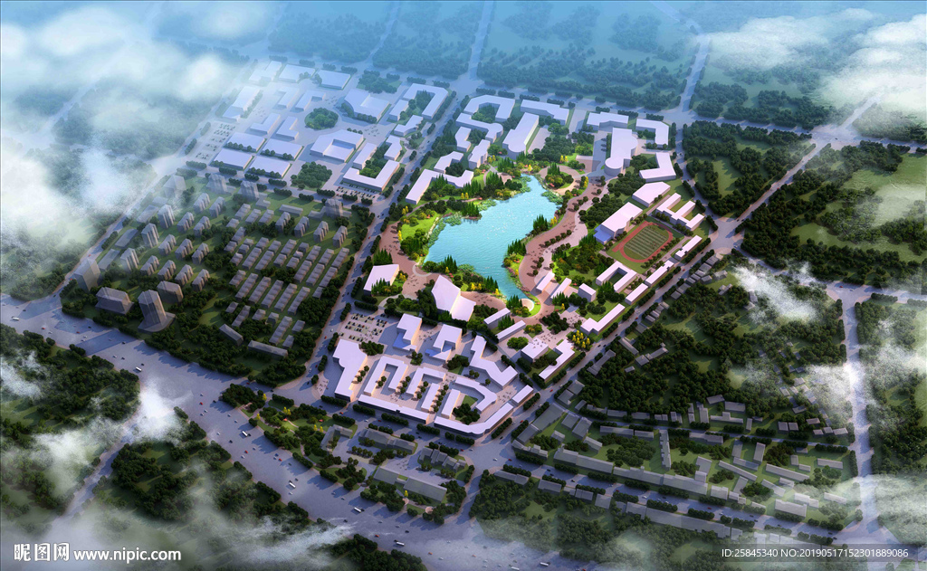 湖边湿地景观图