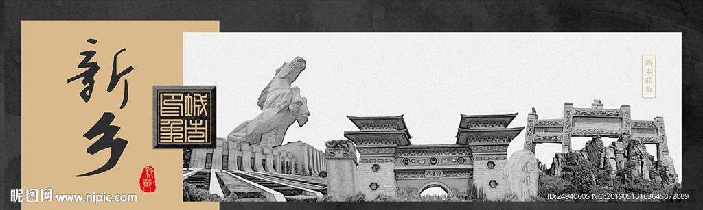 新乡中国风城市形象海报