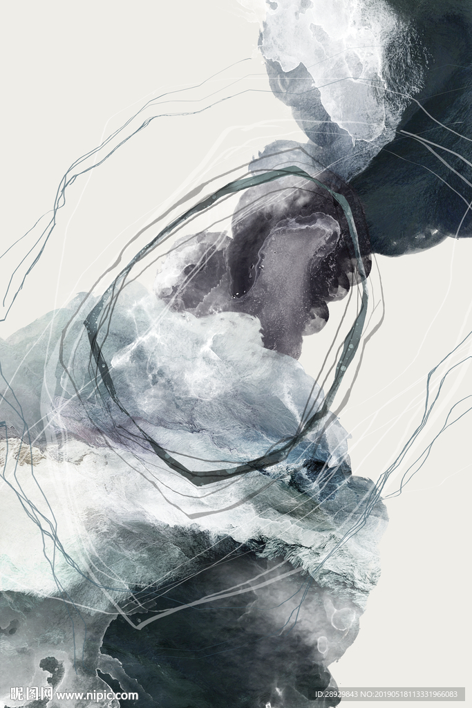 新中式抽象水墨装饰画