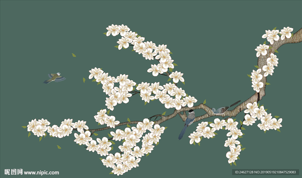手绘花鸟