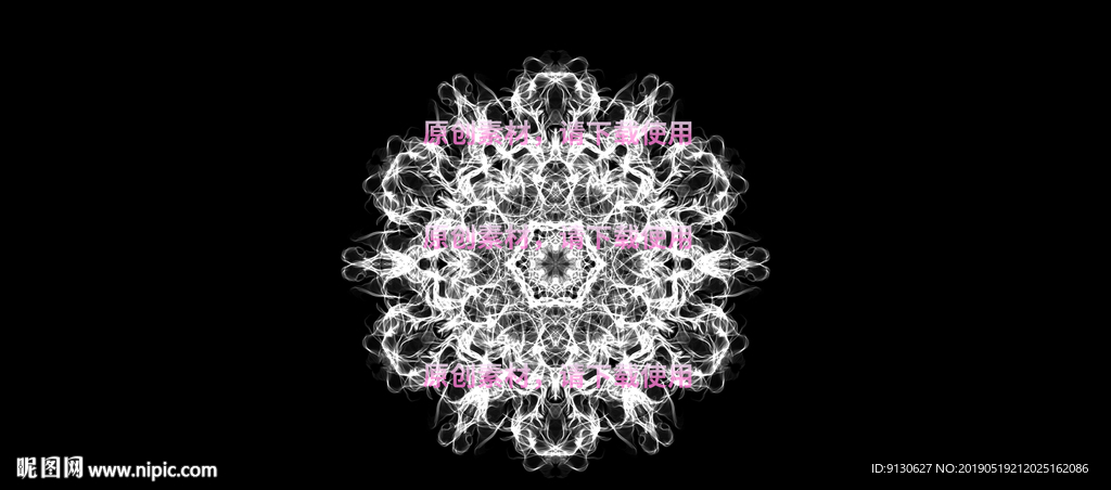 白色雪花手绘激光图案