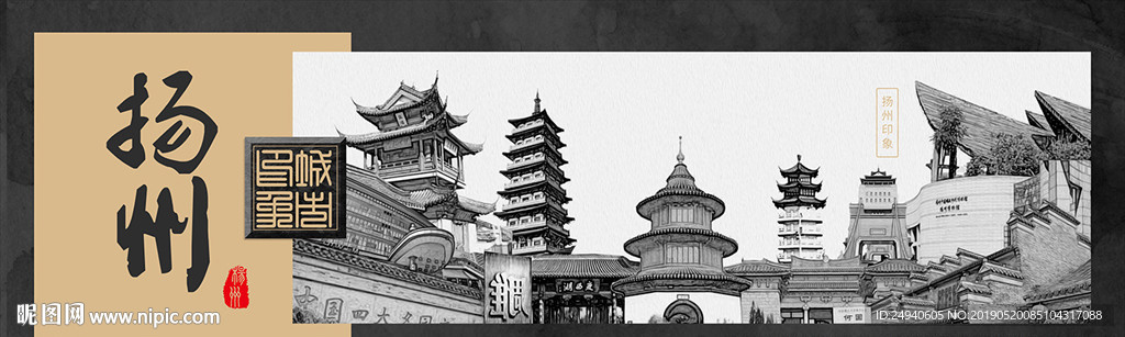 扬州中国风城市形象海报