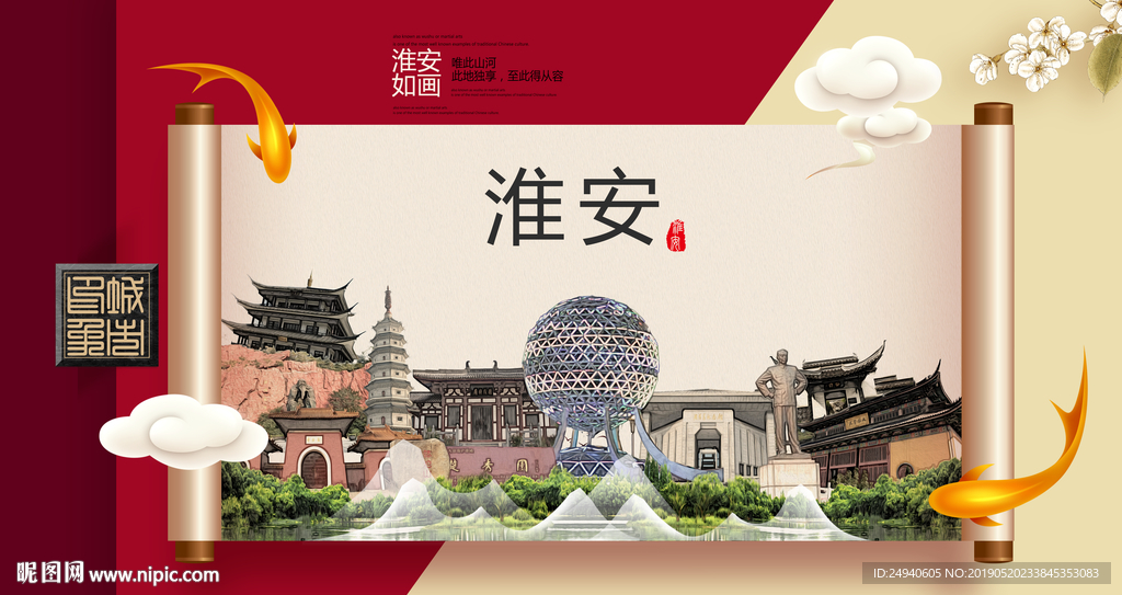淮安文明卫生城市形象海报