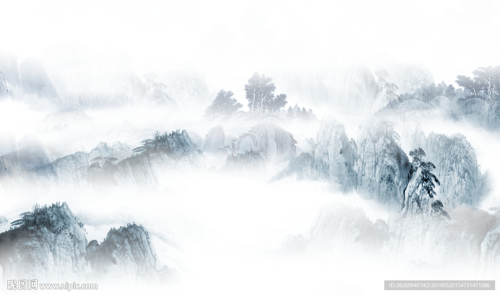 水墨山水画图