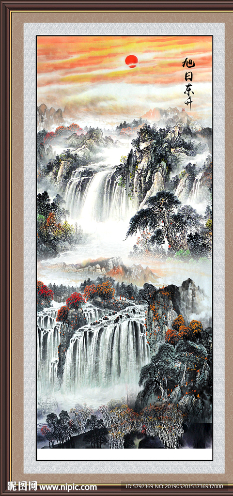 竖幅山水画