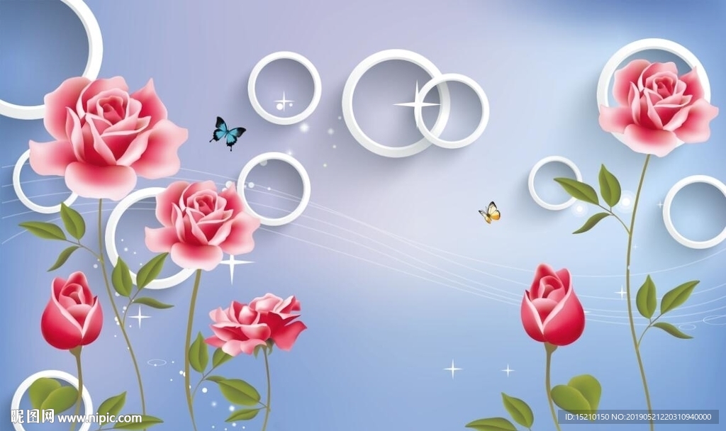 3D玫瑰花