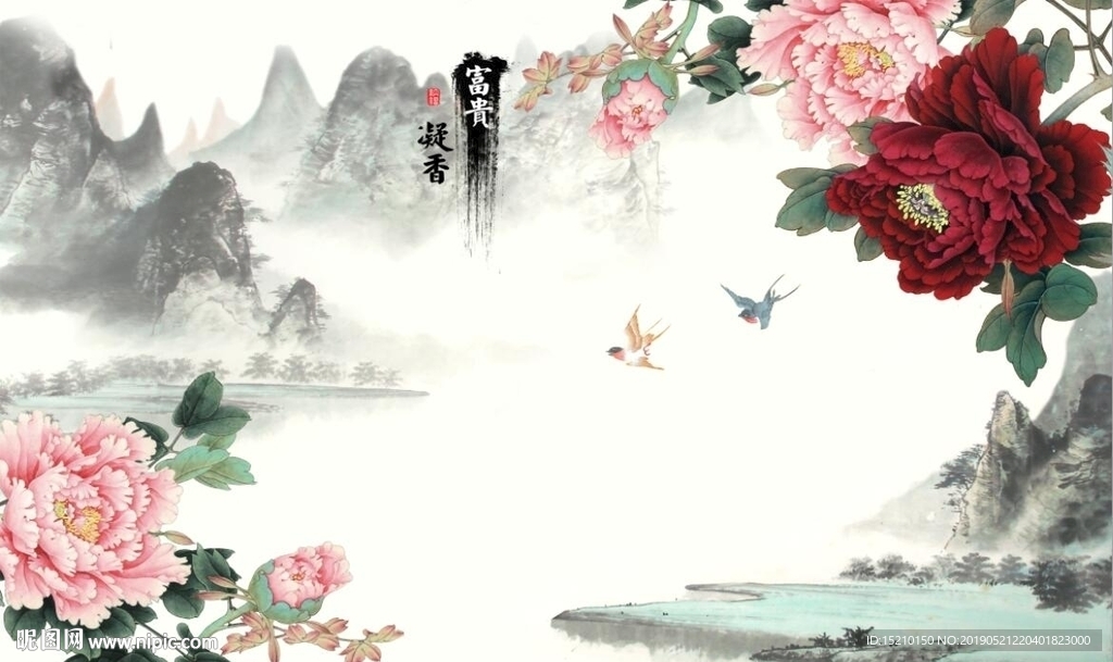 富贵凝香牡丹图