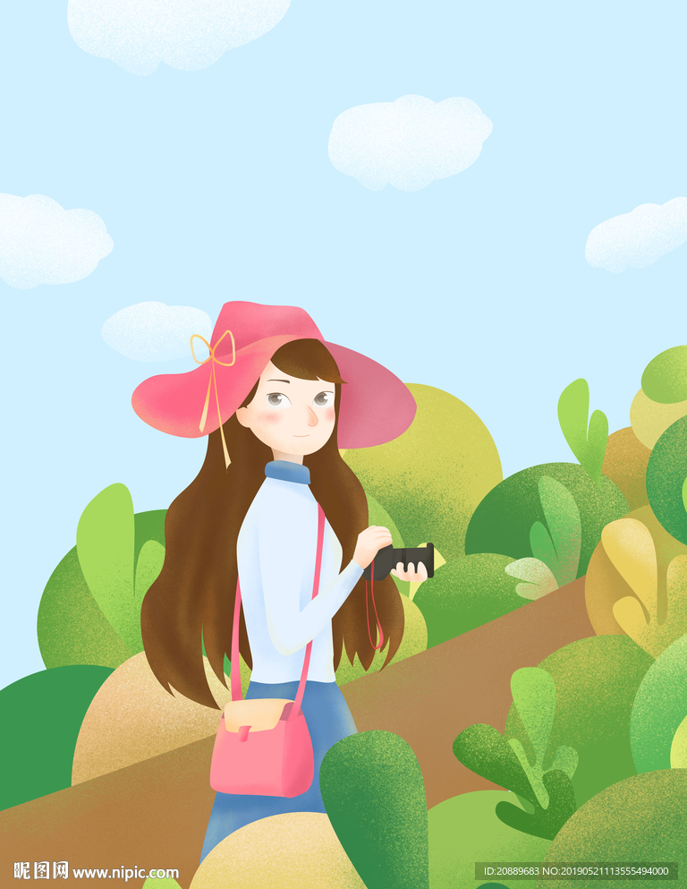 手绘 插画 壁画 装饰画 美女