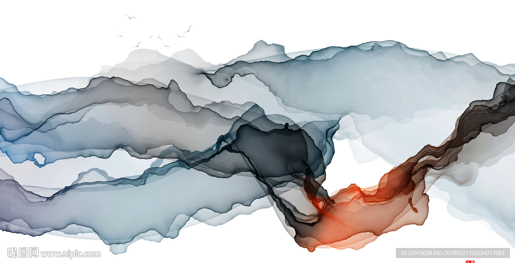 中国风水墨抽象画