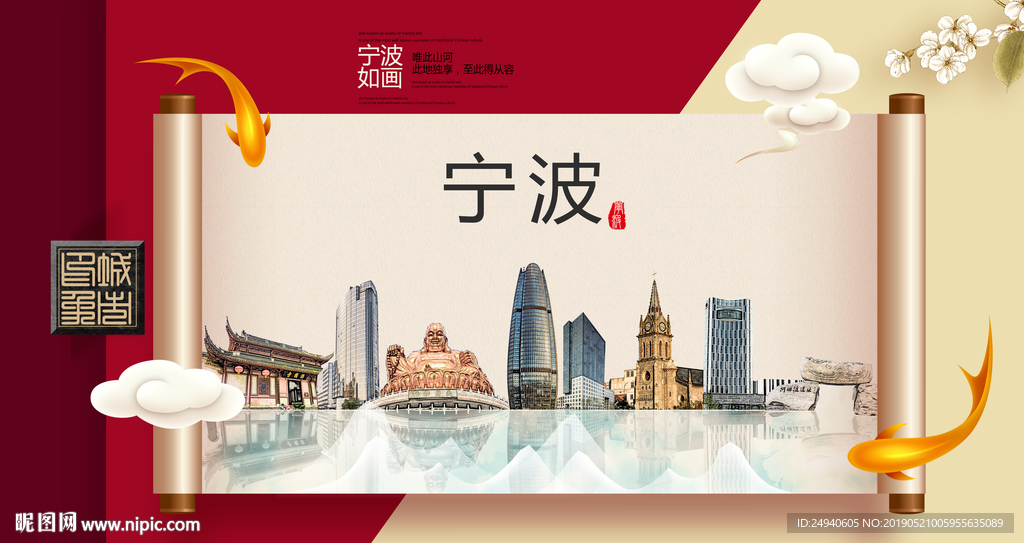 宁波文明卫生城市形象海报