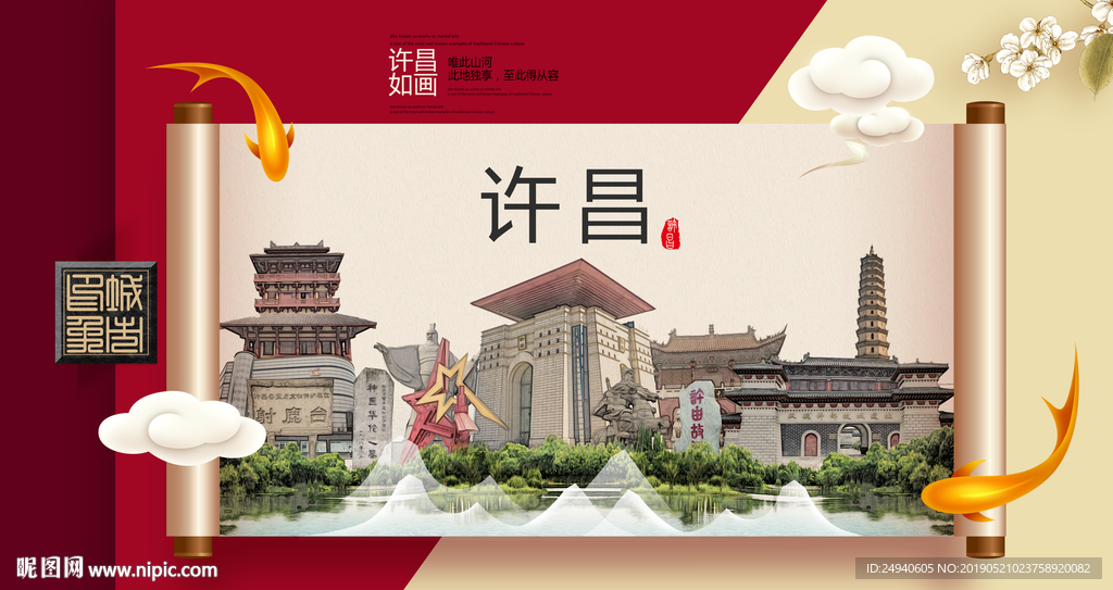 许昌文明卫生城市形象海报