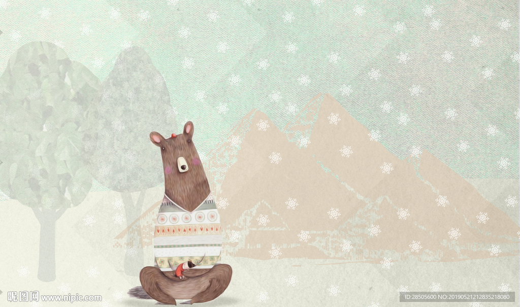 现代卡通背景墙