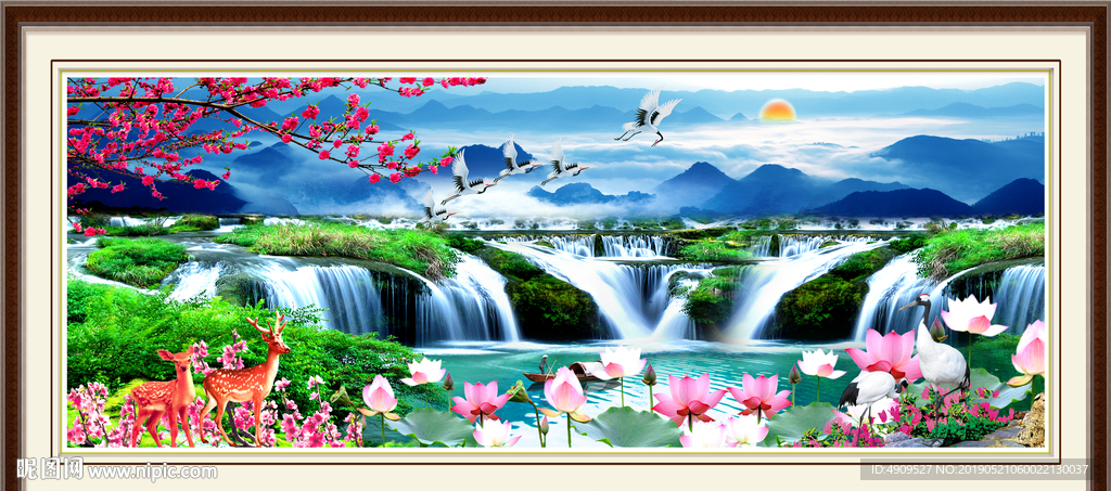 聚宝盆风水画