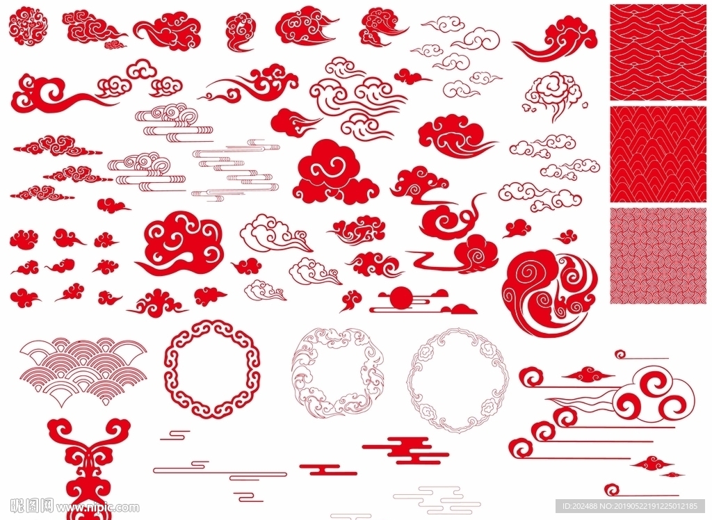 中国风古典云纹矢量素材