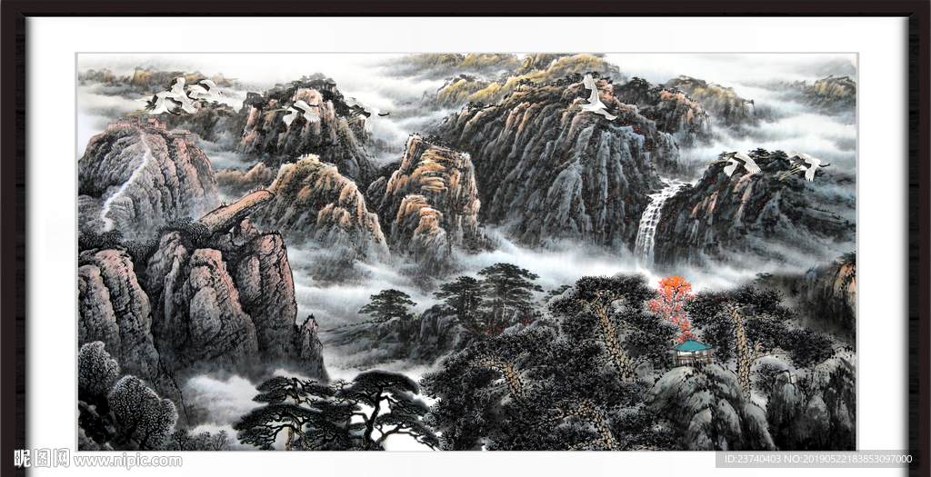 中堂画山水