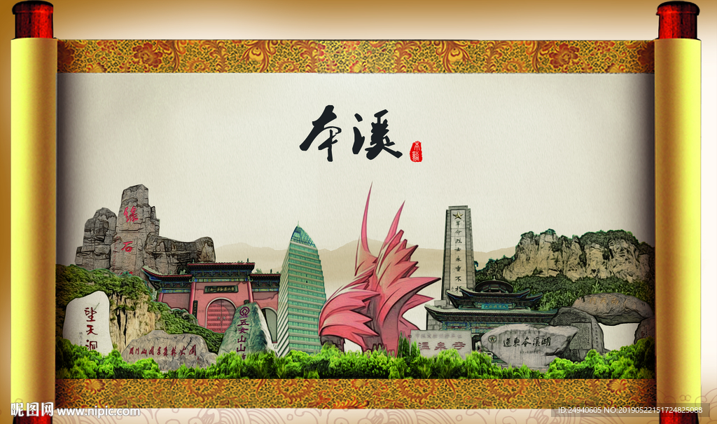 本溪大美醉美城市形象展板