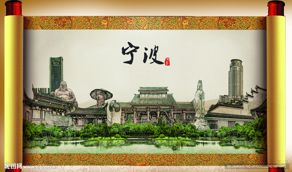 宁波大美醉美城市形象展板