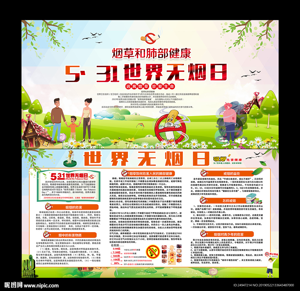 世界无烟日展板