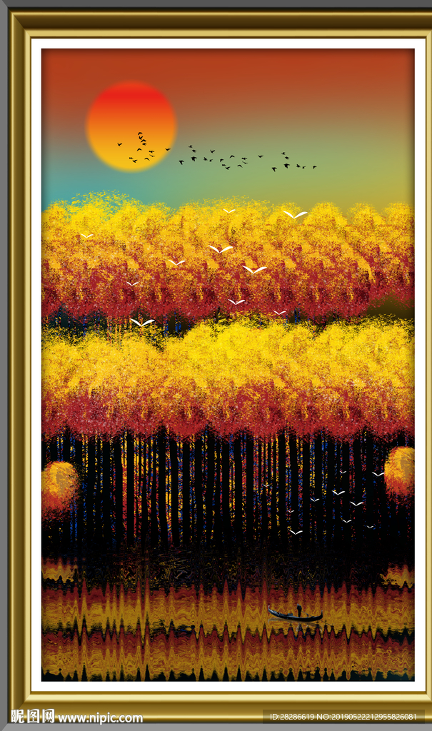 油画丛林装饰画