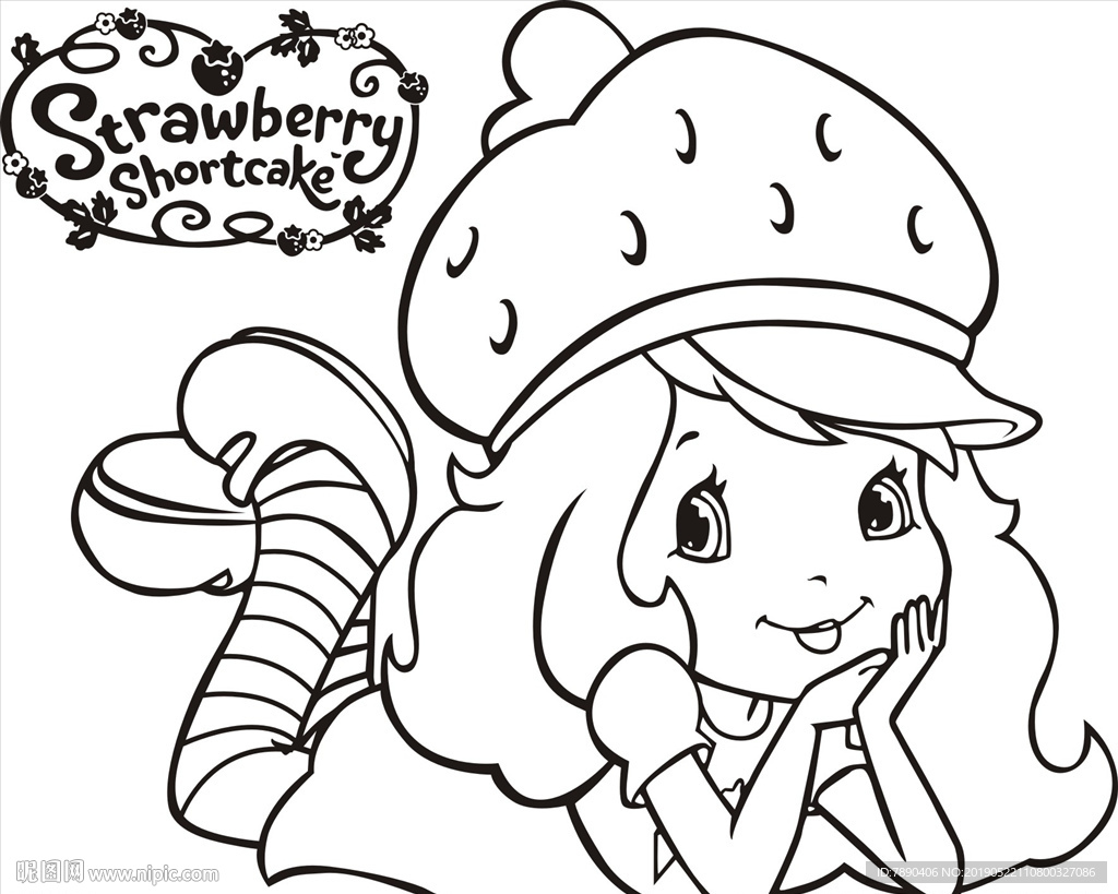 硅藻泥草莓油酥饼卡通小女孩花边