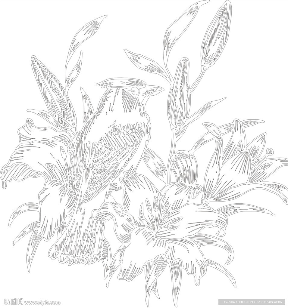 硅藻泥白合花鹰