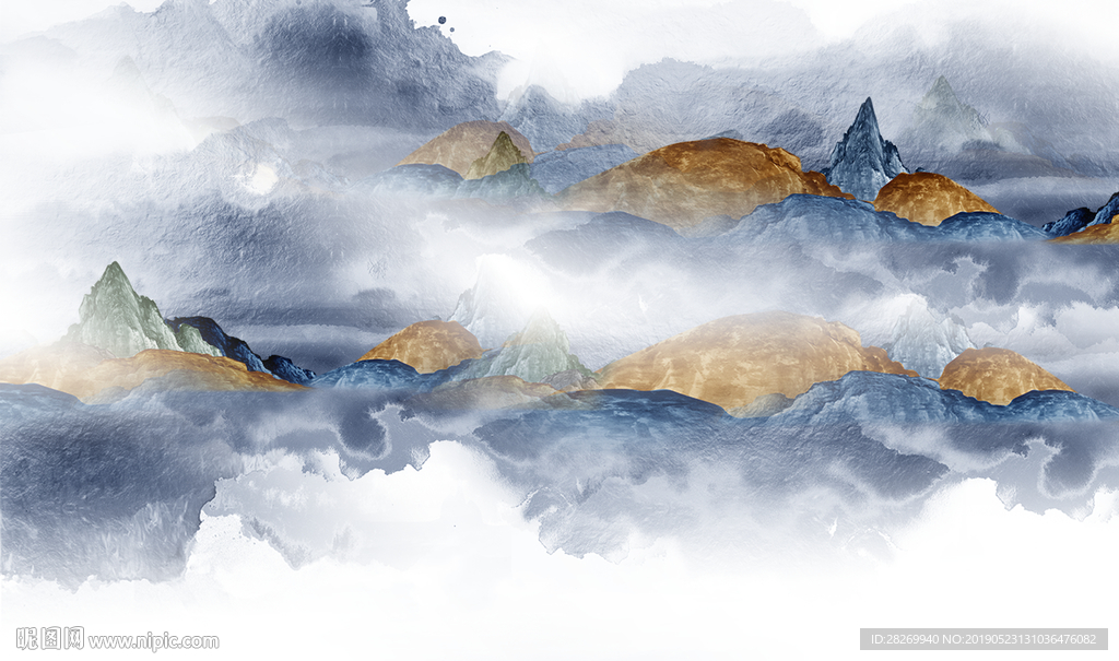 水墨山