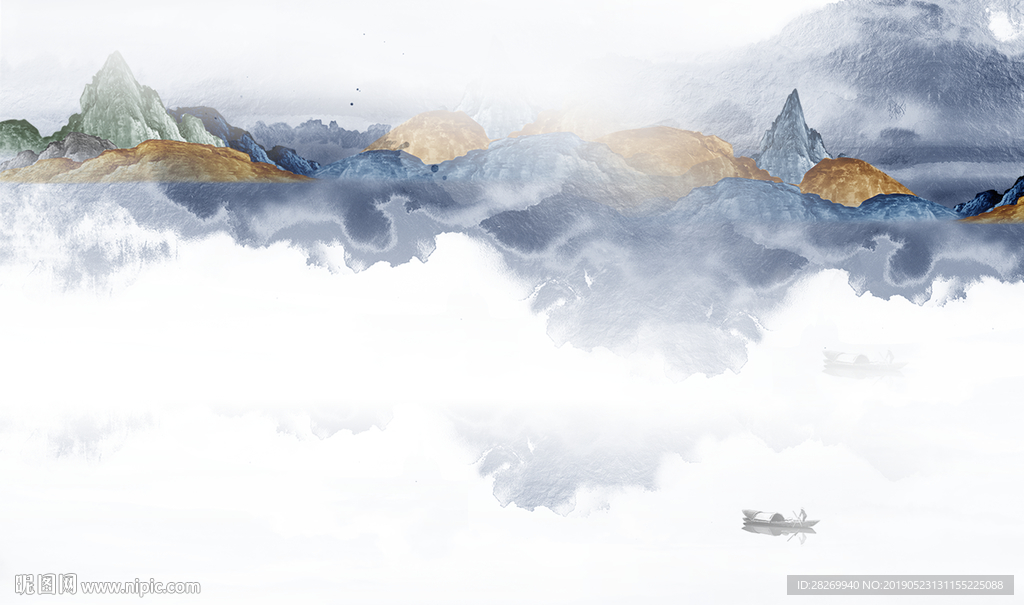水墨山