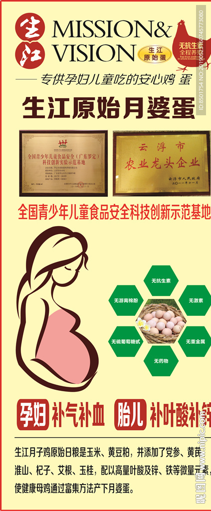 生江月婆蛋广告展架画