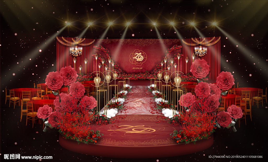 红色婚礼仪式区