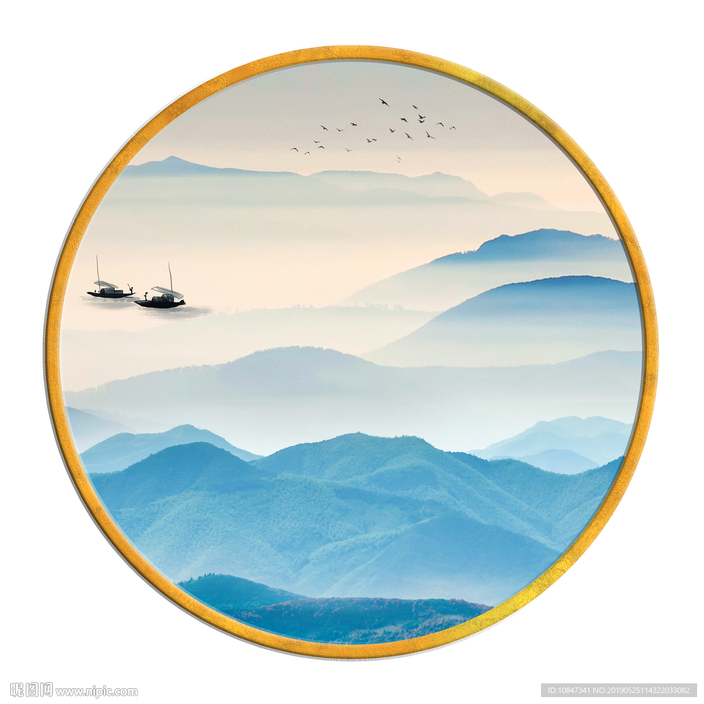 中国风   抽象山水画 大厅装