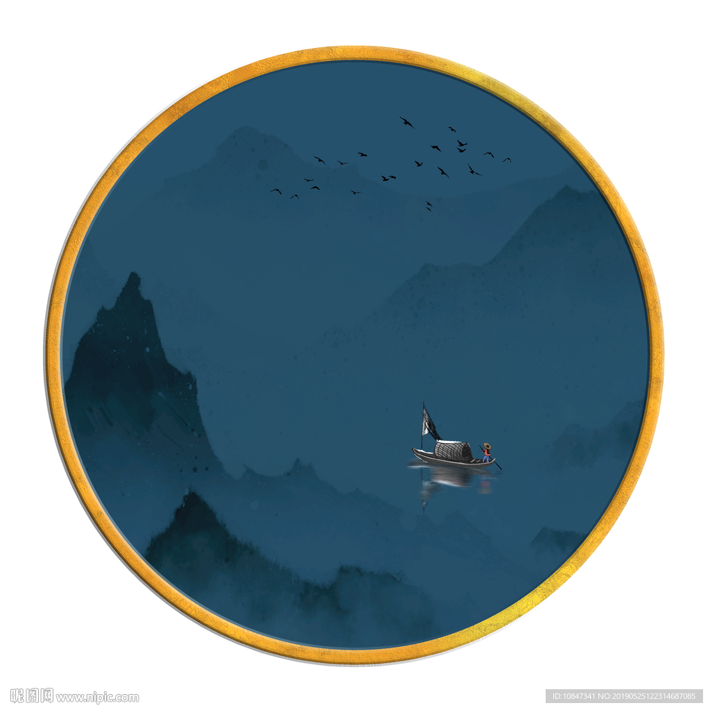 中国风   抽象山水画 大厅装