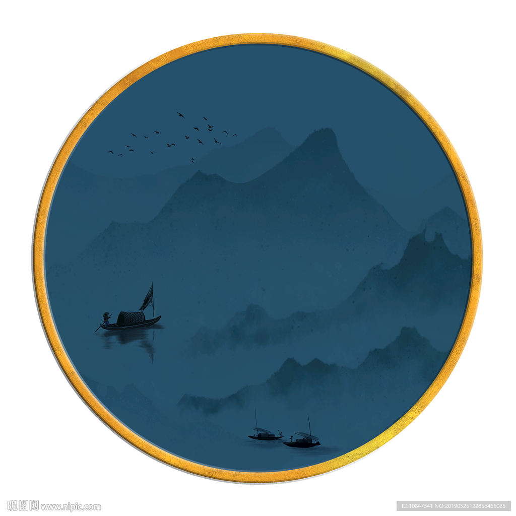 中国风   抽象山水画 大厅装
