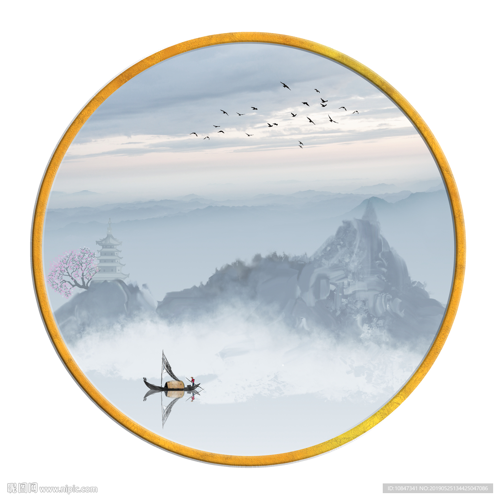 中国风   抽象山水画 大厅装