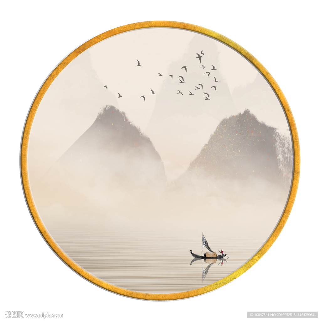 中国风   抽象山水画 大厅装