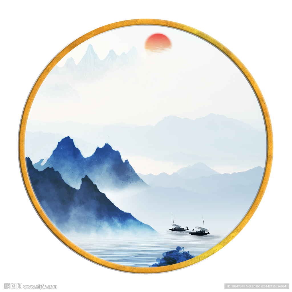 中国风   抽象山水画 大厅装