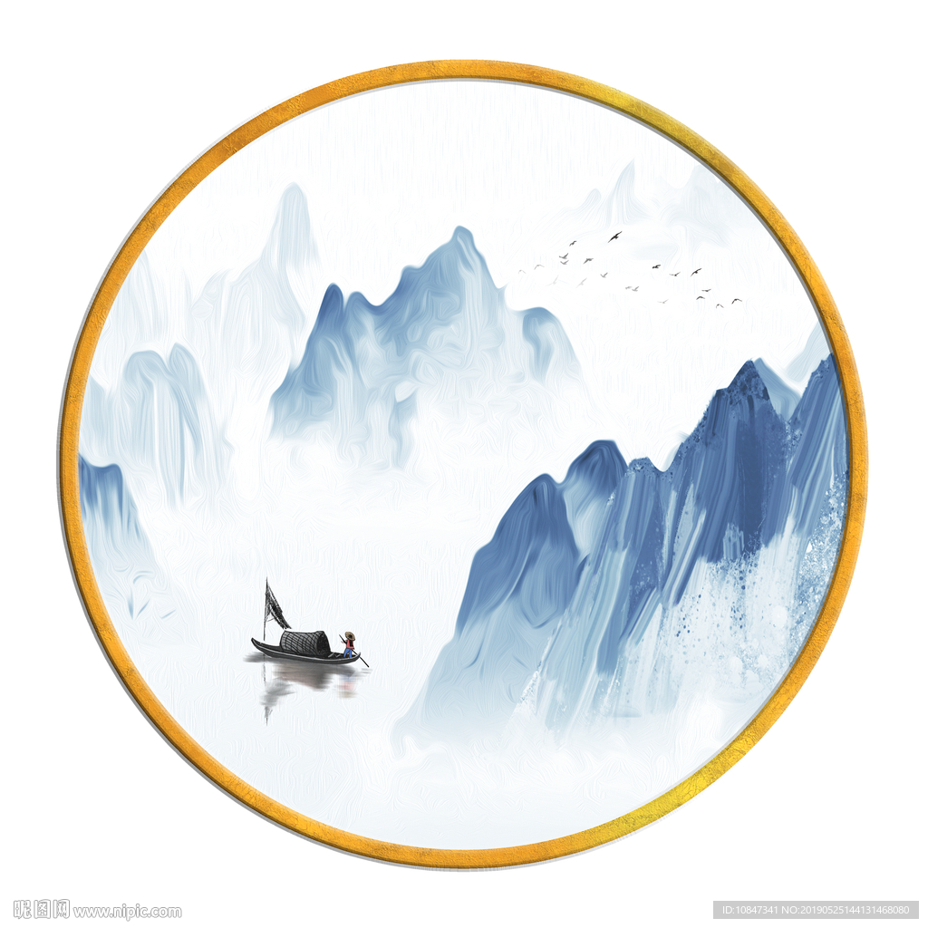中国风   抽象山水画 大厅装