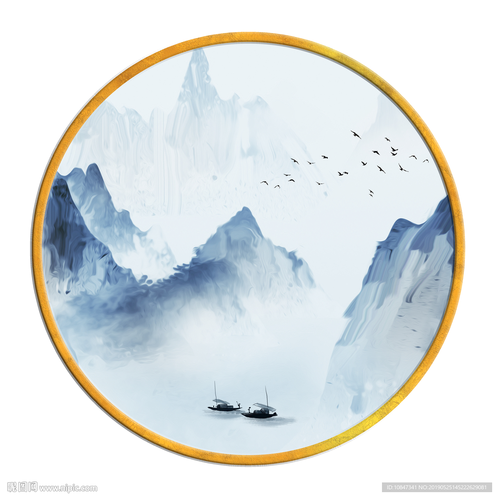 中国风   抽象山水画 大厅装