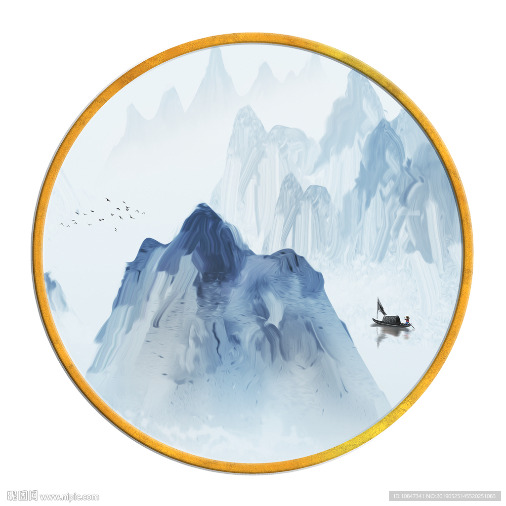 中国风   抽象山水画 大厅装