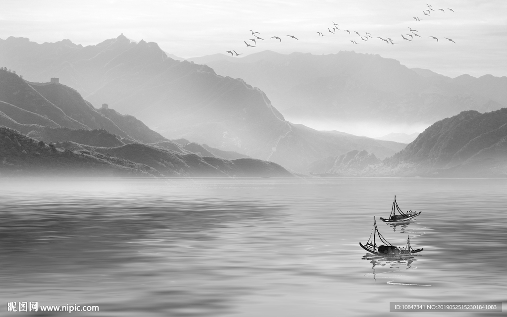 中国风抽象山水画