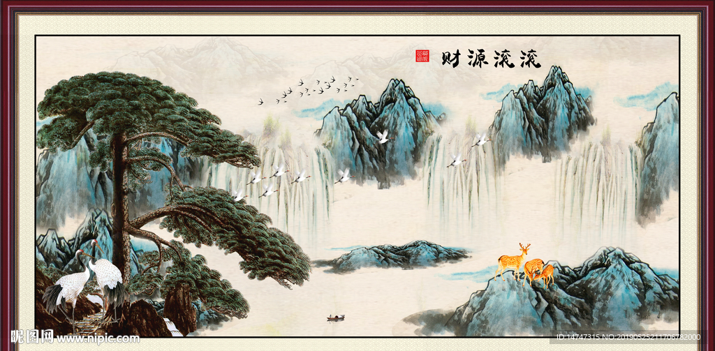 聚宝盆风水画