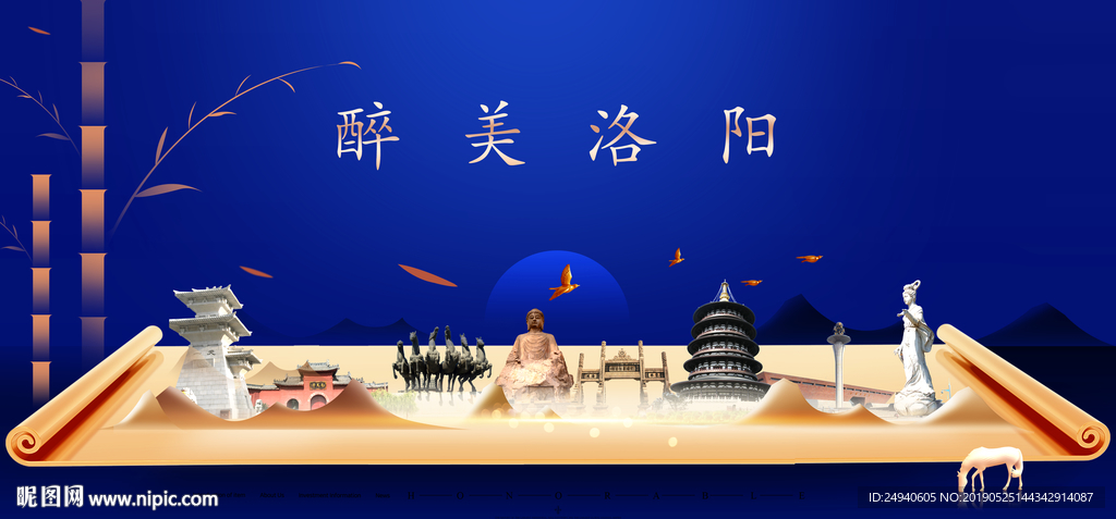 河南洛阳印象城市形象广告海报