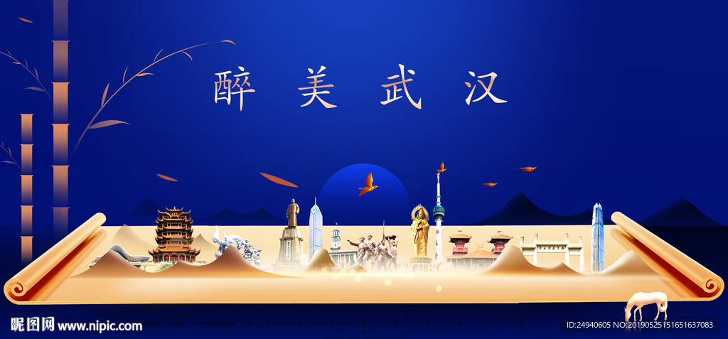 武汉市印象城市形象广告海报PS