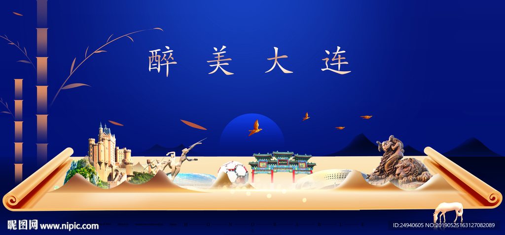 大连印象城市形象广告海报